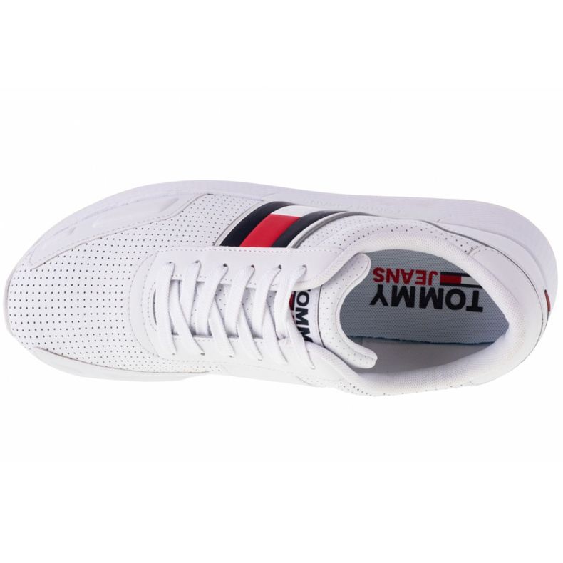 Zapatos Tommy Hilfiger Flexi Perf Leather Runner M EM0EM00580-YBR blanco 2