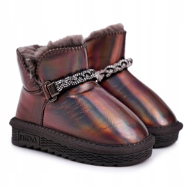 Apawwa Botas de nieve para niños con piel de princesa gris petróleo multicolor 5