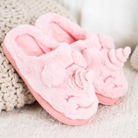 Bona Pantuflas de unicornio para mujer rosado 2 Bona Pantuflas de unicornio para mujer rosado 2