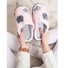 Bona Calientes pantuflas sin cordones de Teddy Bear rosado gris 4