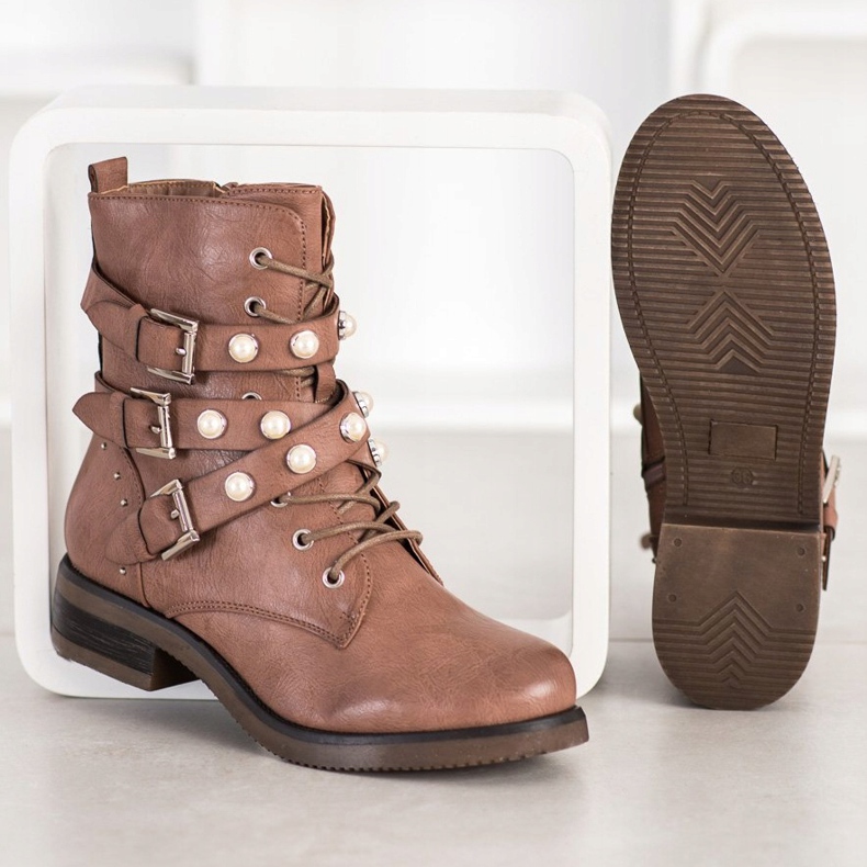 Super Me Botas con perlas marrón 2
