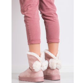 Bella Paris Botas de nieve con pompones rosado 8