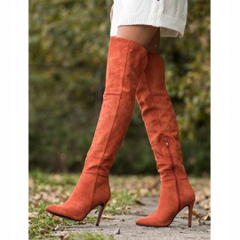 Small Swan Botas de tacón sexy naranja 3