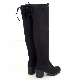 Botas negras con tacones anchos PE253P Negro 1 Botas negras con tacones anchos PE253P Negro 1