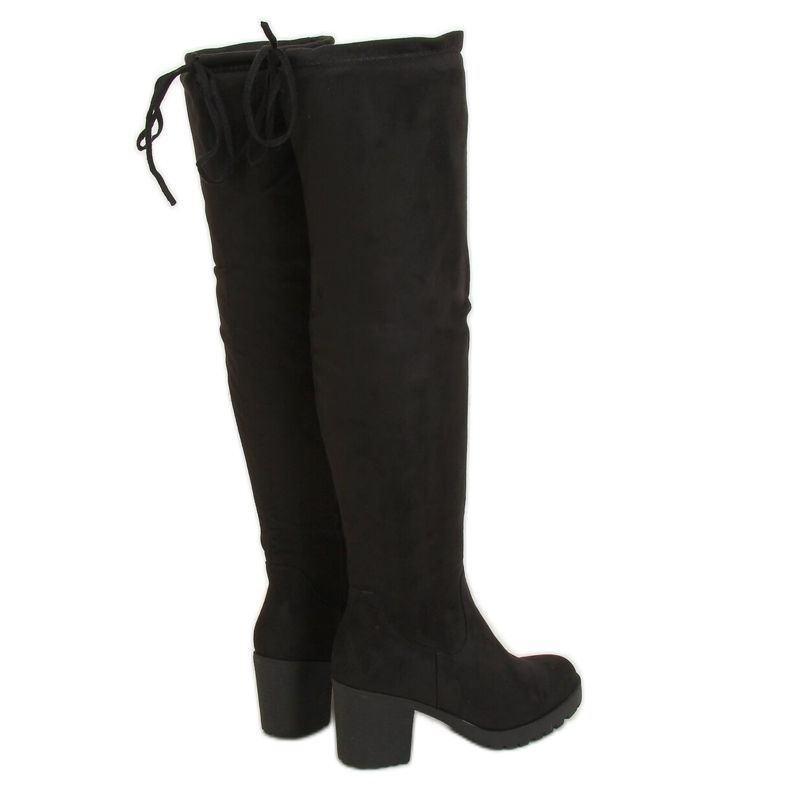 Botas negras con tacones anchos PE253P Negro 2 Botas negras con tacones anchos PE253P Negro 2