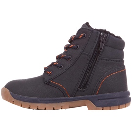 Zapatos infantiles Kappa Cammy Fur T negro y naranja 260637T 6744 2