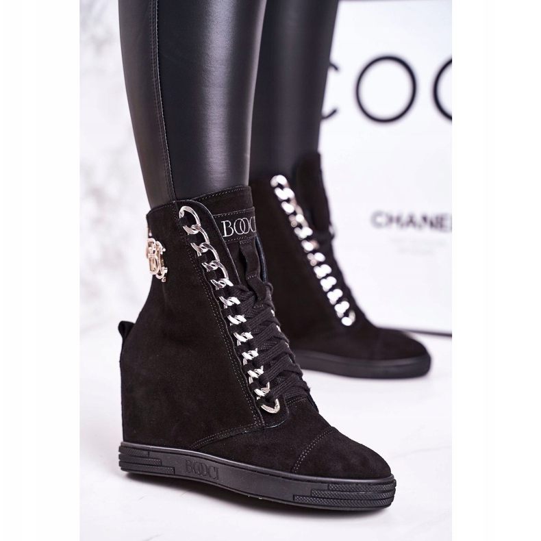 Zapatillas Mujer Ante BOOCI 2222/066 / s Silver Chain Black negro 1 Zapatillas Mujer Ante BOOCI 2222/066 / s Silver Chain Black negro 1