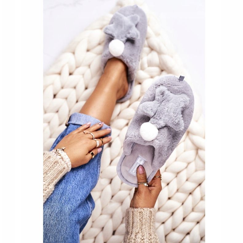 Pantuflas de Mujer con Piel y Gris Estrella Noche-Noche 2 Pantuflas de Mujer con Piel y Gris Estrella Noche-Noche 2