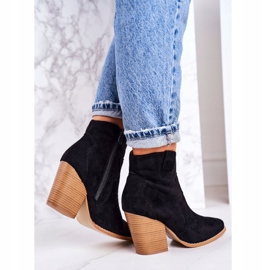 MSMG Botas de vaquero cálidas para mujer con tacón Black Margaret negro 4