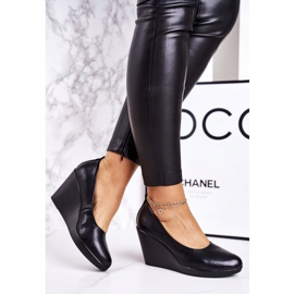 PJ1 Zapatos De Tacón Clásicos De Mujer Con Cuñas Negro Ivonne 3