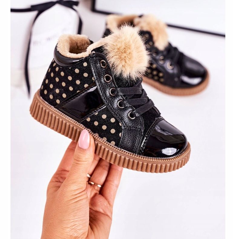 Linshi Botas Calientes Infantiles Zapatillas Deportivas De Lunares Negro Anastasia 2