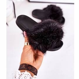 PS1 Pantuflas de piel de fashionista negras para niños negro 4