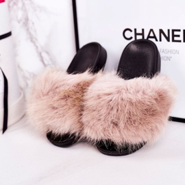 PS1 Pantuflas Infantiles de Piel Fashionista Beige 4