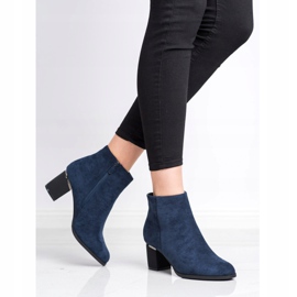 SHELOVET Botas de ante azul marino 3