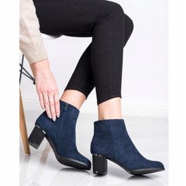 SHELOVET Botas de ante azul marino 4