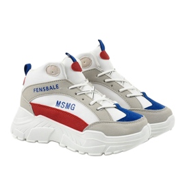 Zapatillas blancas, zapatillas de mezclilla con aislamiento blanco multicolor 3
