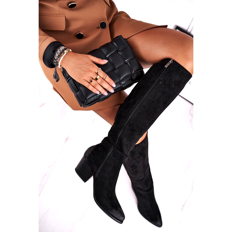 Vinceza Botas De Mujer Con Tacón Ante Negro Nevermind 3