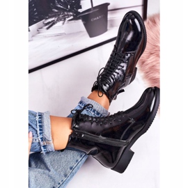 PJ1 Botas Calientes Mujer Clásicas Lacado Negro Simplicidad 5