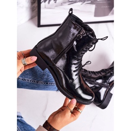 PJ1 Botas Calientes Mujer Clásicas Lacado Negro Simplicidad 6