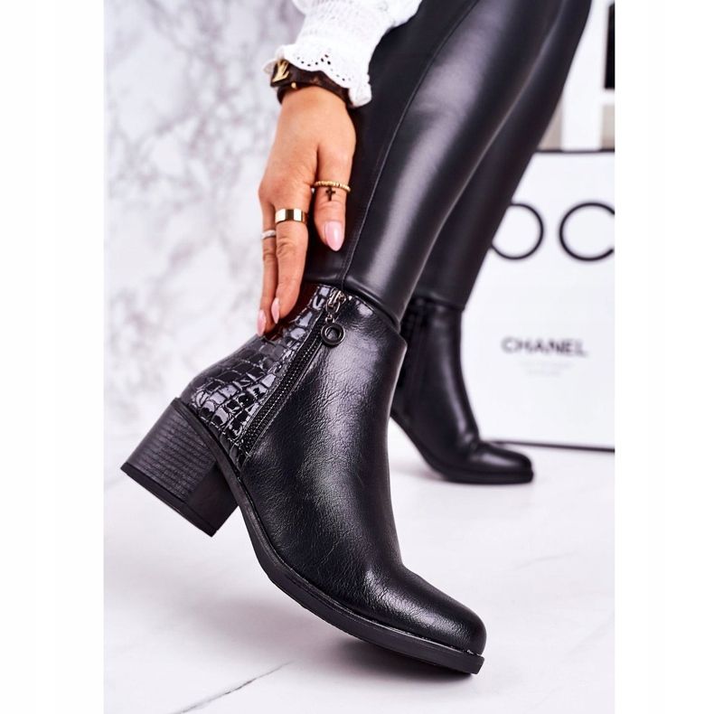 PJ1 De Mujer Abrigos Botas De Tacón Alto Estampado Animal Negro Confianza 1