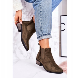 PJ1 Botas Chelsea clásicas para mujer Botas Walker de gamuza verde oscuro caqui 2
