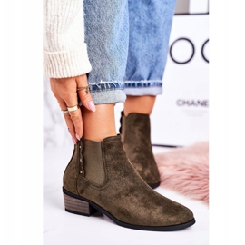 PJ1 Botas Chelsea clásicas para mujer Botas Walker de gamuza verde oscuro caqui 3