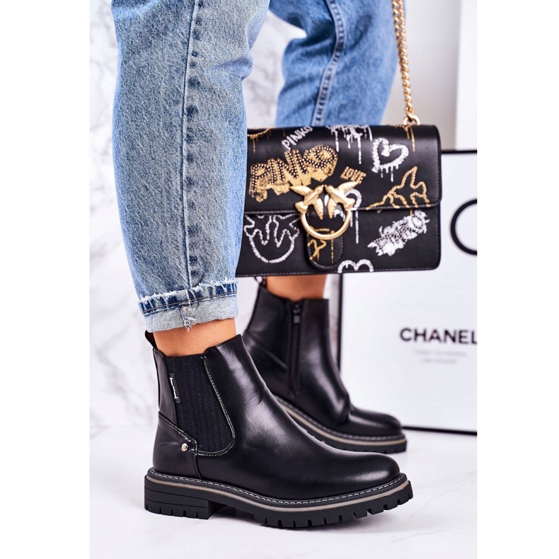 PJ1 Botas Chelsea cálidas para mujer Botas negras Traveller negro 1