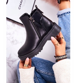 PJ1 Botas cálidas para mujer con suela de goma Black Moon Walk negro 5