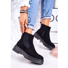 Botines de mujer Jodhpur boots con suela de goma Suede Black Voyager negro 1
