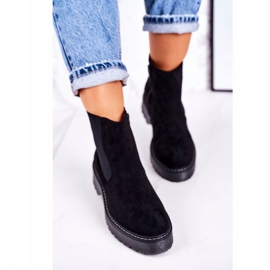 Botines de mujer Jodhpur boots con suela de goma Suede Black Voyager negro 2
