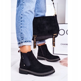 PJ1 Botas Chelsea cálidas para mujer Botas de viajero de ante negras negro 1 PJ1 Botas Chelsea cálidas para mujer Botas de viajero de ante negras negro 1