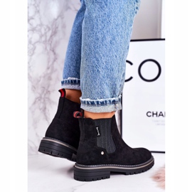 PJ1 Botas Chelsea cálidas para mujer Botas de viajero de ante negras negro 4