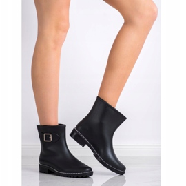 SHELOVET Chanclos con zirconia cúbica negro 2