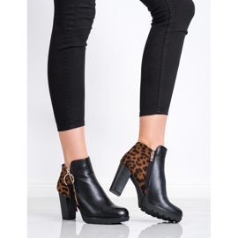 Goodin Botas cálidas con estampado de leopardo marrón negro 1 Goodin Botas cálidas con estampado de leopardo marrón negro 1