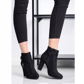SHELOVET Botas de tacón alto con estampado de serpiente negro gris 3