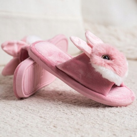 Bona Zapatillas de conejito blanco rosado 3