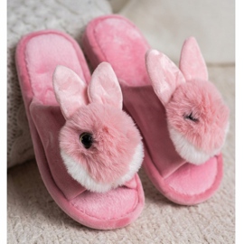 Bona Zapatillas de conejito blanco rosado 4