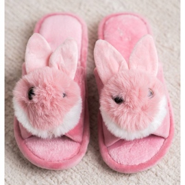 Bona Zapatillas de conejito blanco rosado 5