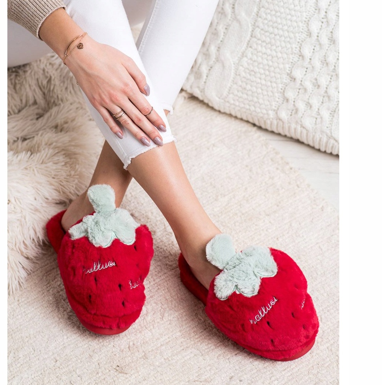 Bona Zapatillas de fresa rojo gris 1