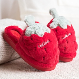Bona Zapatillas de fresa rojo gris 3