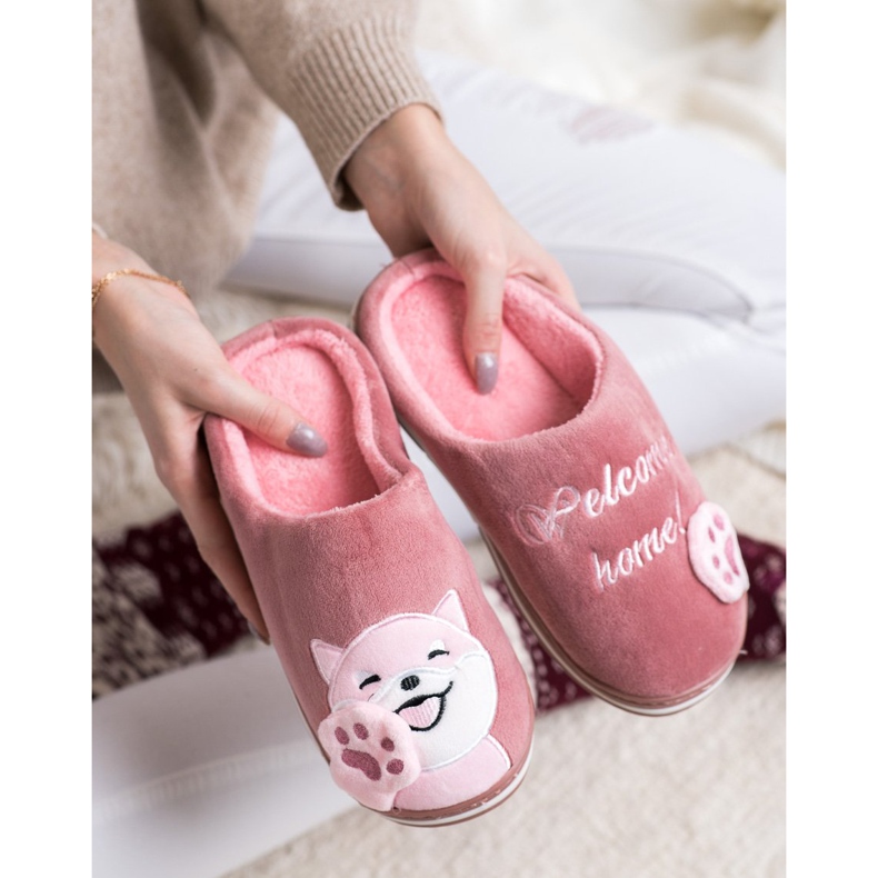Bona Zapatillas de bienvenida a casa rosa 1