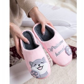 Bona Zapatillas de bienvenida a casa rosado gris 5