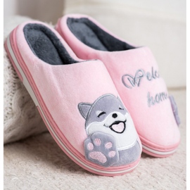 Bona Zapatillas de bienvenida a casa rosado gris 3