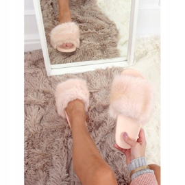 Pantuflas con pelo rosa claro CK107P L.PINK rosado 3