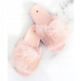 Pantuflas con pelo rosa claro CK107P L.PINK rosado 1