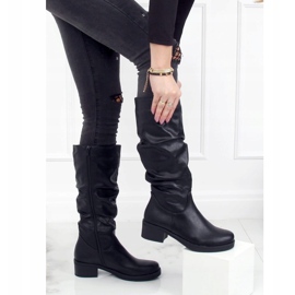 Botas negras de tacón bajo J19-87 Black negro 2