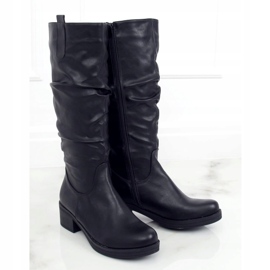 Botas negras de tacón bajo J19-87 Black negro 1