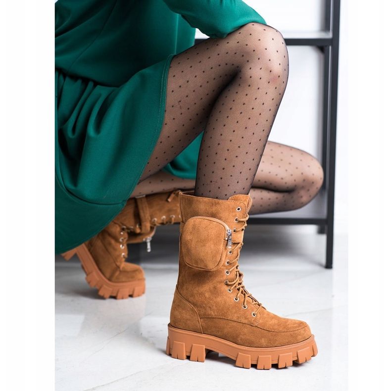 Seastar Botas de ante con bolsillo marrón amarillo 1