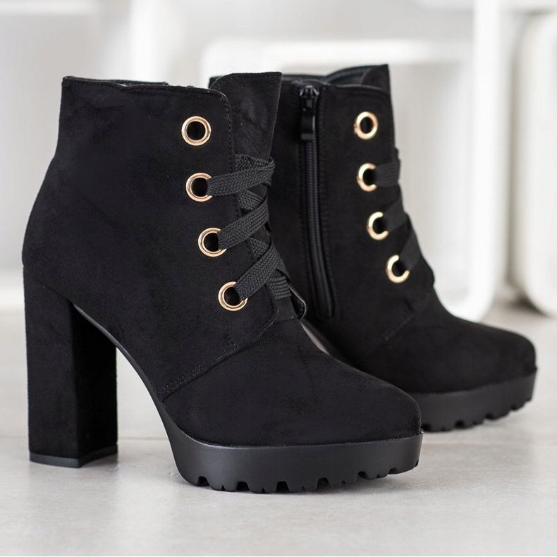 Juliet Botines con cordones negro 1