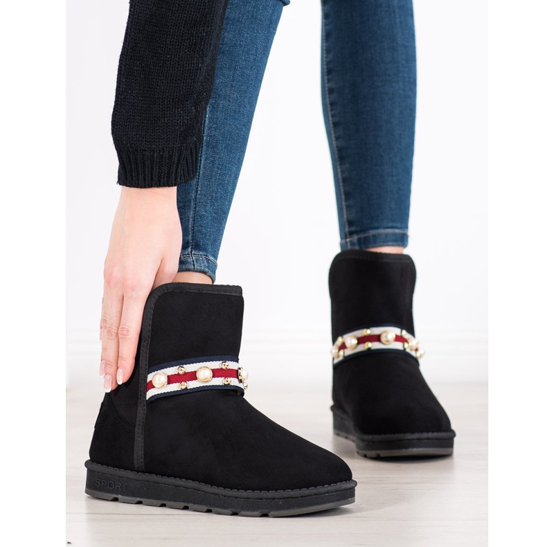 Bona Mukluki con tira decorativa negro 1